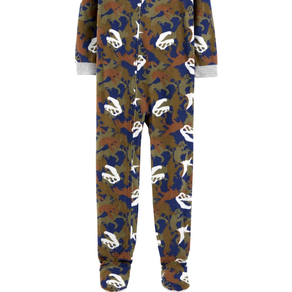 NWT Carter's Dinosaur Camo Fleece Footie Pajamas